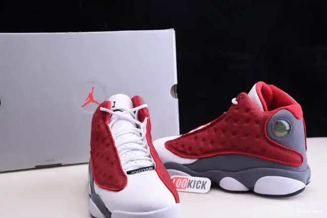Rep Husky 414571-600 Flint 13 Air Red Retro Jordan Gym Grey 0524